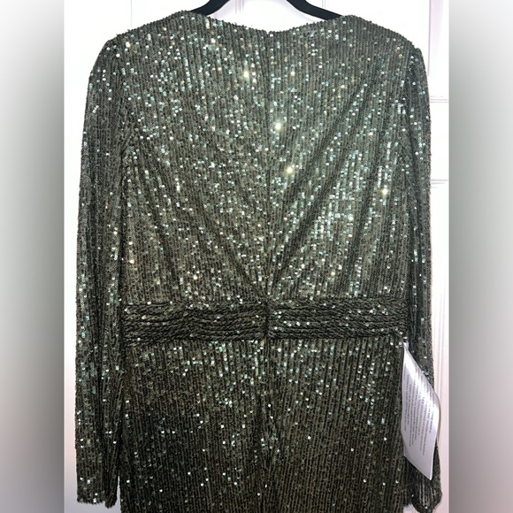 👗 NWT! Mac Duggal Olive Sequin Dress - Picture 9 of 11